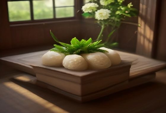 踩蘑菇社区编辑团队成员在明亮的开放式办公室内围坐讨论内容策划方案，桌上摆放着笔记本和咖啡，氛围专注而轻松